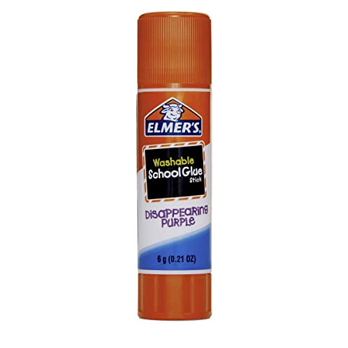 Elmer's Disappearing Purple School Glue Sticks, Washable, 6 Grams, 12 Count