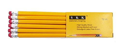 SKKSTATIONERY 200 Count Pre-sharpened #2 Pencils, 2 HB Lead Bulk Box Pencil, Pencils No. 2, Yellow Pencils with Erasers, number 2 pencils for classroom office Supplies, Writing, Drawing and Sketching