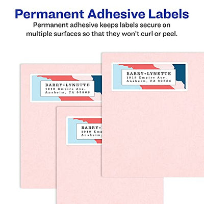 Avery Easy Peel Printable Address Labels with Sure Feed, 1" x 2-5/8", White, 3,000 Blank Mailing Labels (05160)