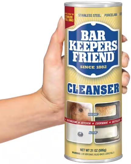 6 21oz Bar Keepers Powder Cleanser Multipurpose Cleaner, Stain & Rust Remover for Bathroom, Kitchen & Outdoor Use on Stainless Steel, Aluminum, Brass, Tile, Ceramic, Porcelain & More