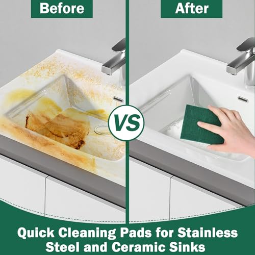 40 PCS Scouring Pad, Dish Scrubber Scouring Pads,4 x 6 inch Green Reusable Household Scrub Pads for Dishes, Kitchen Scrubbers & Metal Grills