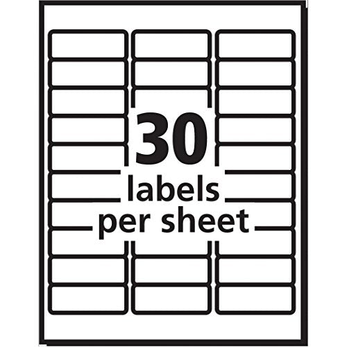 Avery Easy Peel Printable Address Labels with Sure Feed, 1" x 2-5/8", White, 3,000 Blank Mailing Labels (05160)