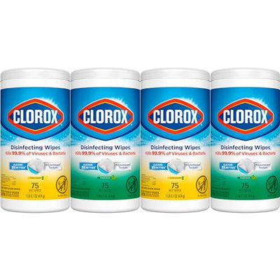 Clorox Disinfecting Wipes Value Pack, Household Essentials, 75 Count, Pack of 3 (Package May Vary)