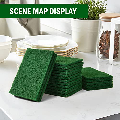 40 PCS Scouring Pad, Dish Scrubber Scouring Pads,4 x 6 inch Green Reusable Household Scrub Pads for Dishes, Kitchen Scrubbers & Metal Grills
