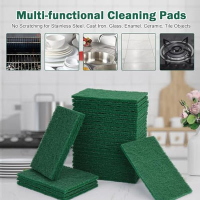 40 PCS Scouring Pad, Dish Scrubber Scouring Pads,4 x 6 inch Green Reusable Household Scrub Pads for Dishes, Kitchen Scrubbers & Metal Grills