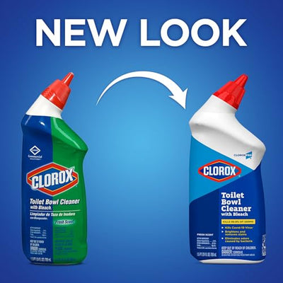 CloroxPro Commercial Solutions, Clorox Manual Toilet Bowl Cleaner with Bleach, Automatic Toilet Cleaner, Fresh Scent, 24 Ounces (Pack of 12) - 00031