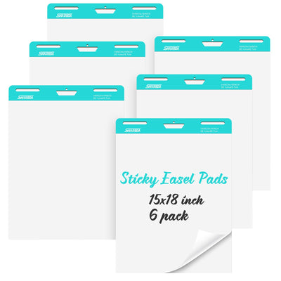 Lined Sticky Easel Pad, 25 in x 30 in,Flip Chart Paper,Sticky Chart Paper for Teachers, Large Self-Stick Easel Paper,Super Sticky & Bleed-Resistant,30 Sheets/Pad,2 Pads