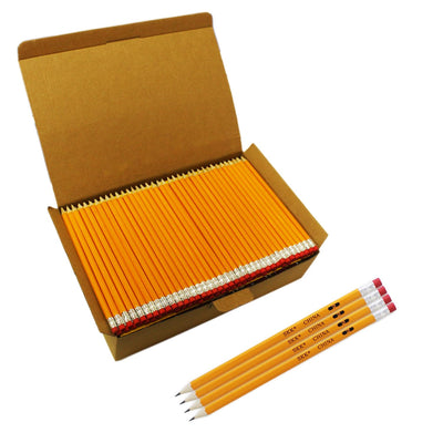 SKKSTATIONERY 200 Count Pre-sharpened #2 Pencils, 2 HB Lead Bulk Box Pencil, Pencils No. 2, Yellow Pencils with Erasers, number 2 pencils for classroom office Supplies, Writing, Drawing and Sketching