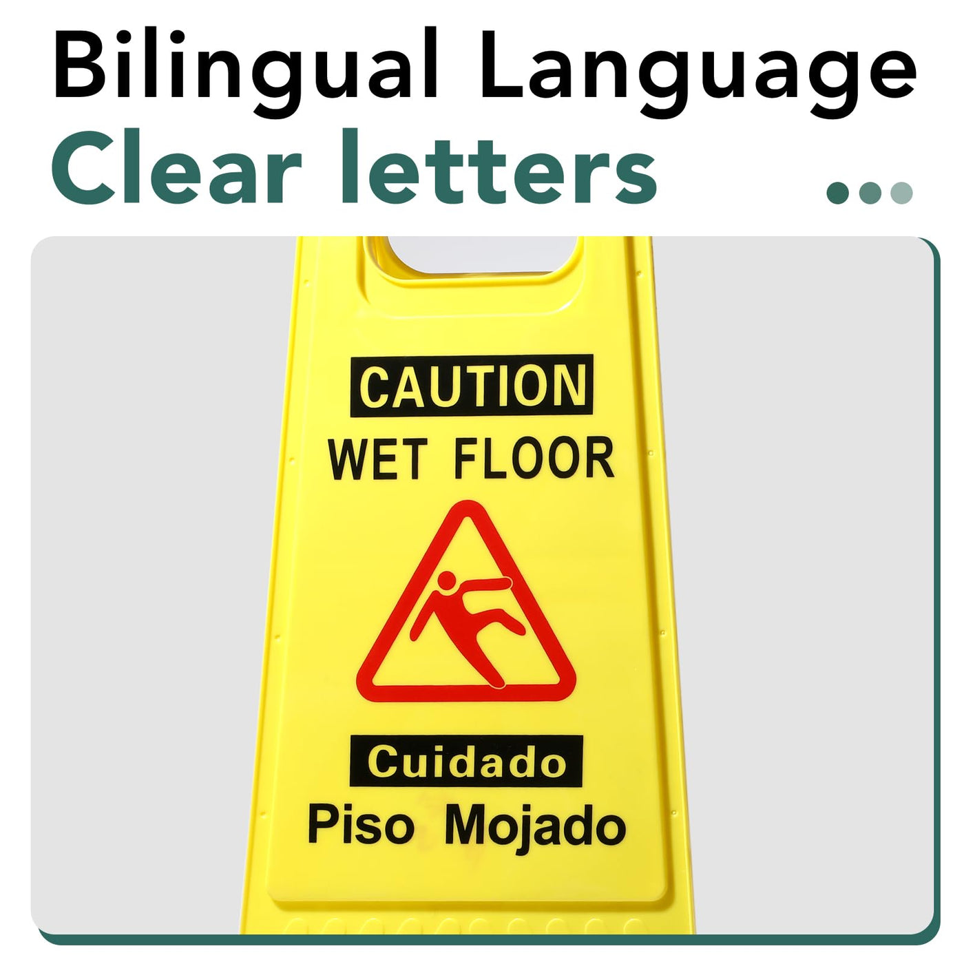 XPCARE Caution Wet Floor Sign,Bilingual Warning Signs (Yellow, 6pcs)