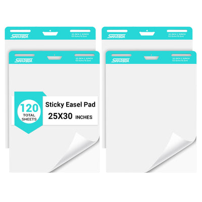 Lined Sticky Easel Pad, 25 in x 30 in,Flip Chart Paper,Sticky Chart Paper for Teachers, Large Self-Stick Easel Paper,Super Sticky & Bleed-Resistant,30 Sheets/Pad,2 Pads