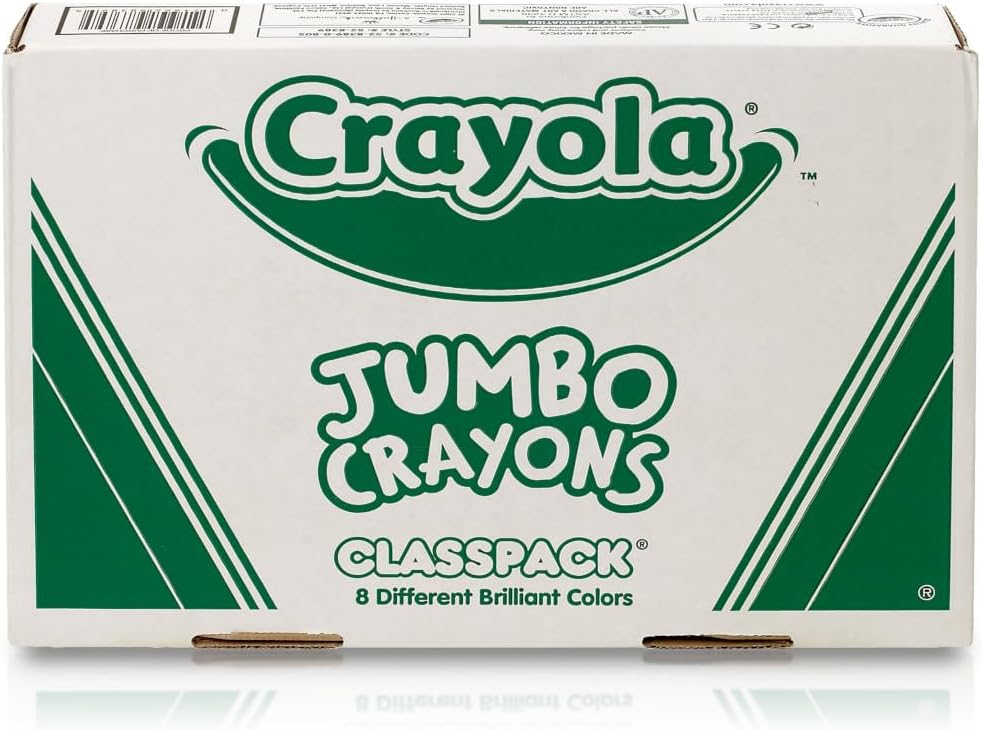 Crayola Jumbo Crayons Classpack, 200 Count, Toddler Crayons, Bulk School Supplies For Teachers, 8 Colors