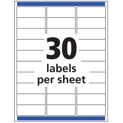 Avery Easy Peel Printable Address Labels with Sure Feed, 1" x 2-5/8", White, 3,000 Blank Mailing Labels (05160)