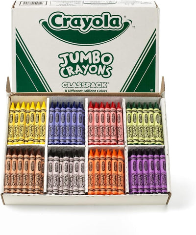 Crayola Jumbo Crayons Classpack, 200 Count, Toddler Crayons, Bulk School Supplies For Teachers, 8 Colors