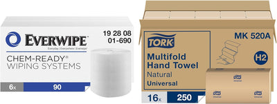 Tork Multifold Hand Towel Natural H2, Universal, 100% Recycled Fibers, 16 x 250 Sheets, MK520A