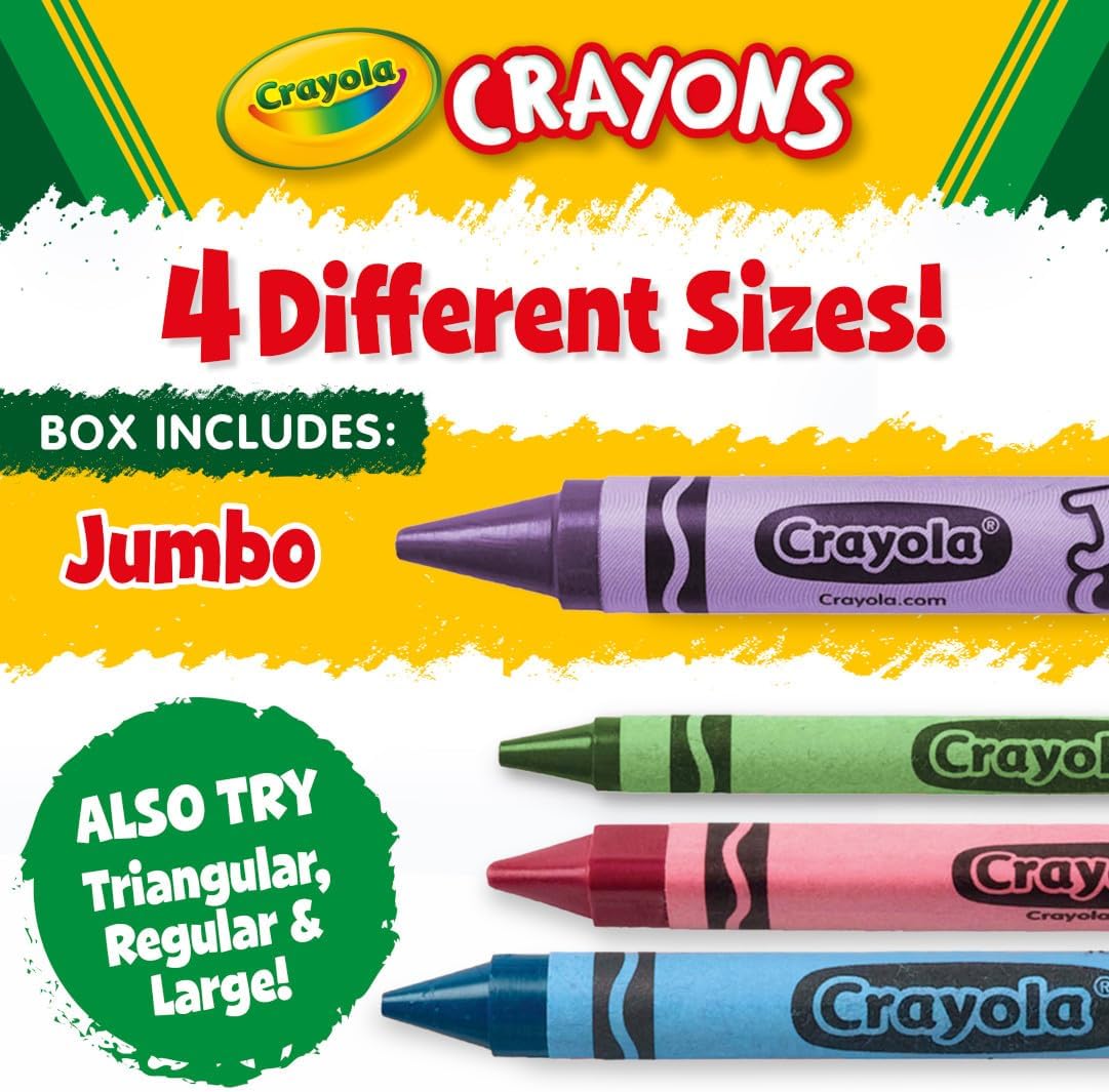 Crayola Jumbo Crayons Classpack, 200 Count, Toddler Crayons, Bulk School Supplies For Teachers, 8 Colors