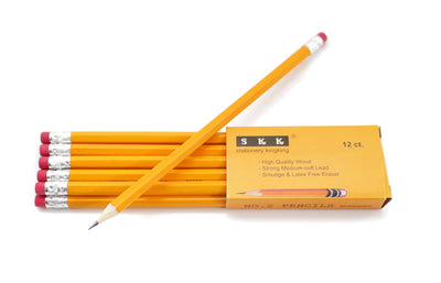 SKKSTATIONERY 200 Count Pre-sharpened #2 Pencils, 2 HB Lead Bulk Box Pencil, Pencils No. 2, Yellow Pencils with Erasers, number 2 pencils for classroom office Supplies, Writing, Drawing and Sketching