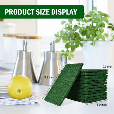 40 PCS Scouring Pad, Dish Scrubber Scouring Pads,4 x 6 inch Green Reusable Household Scrub Pads for Dishes, Kitchen Scrubbers & Metal Grills
