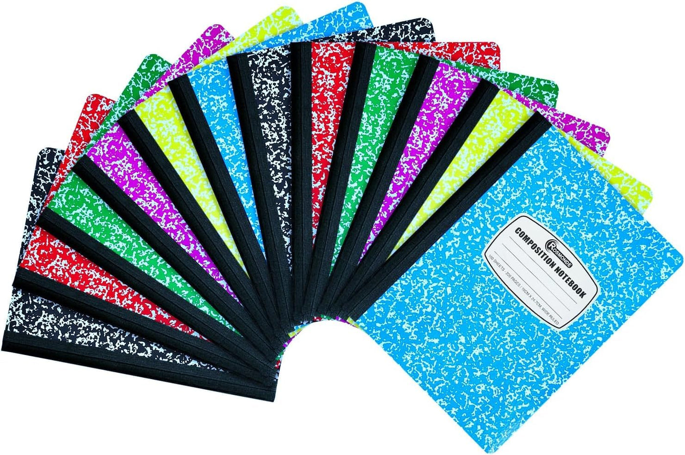 Composition Notebook Wide Ruled 5 Pack, 200 Pages (100 Sheets), 9-3/4 x 7-1/2, Back to School Supplies, Notebooks for School, Office Supplies, Notebooks for Work, The Notebook for Note Taking