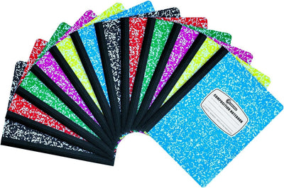 Composition Notebook Wide Ruled 5 Pack, 200 Pages (100 Sheets), 9-3/4 x 7-1/2, Back to School Supplies, Notebooks for School, Office Supplies, Notebooks for Work, The Notebook for Note Taking