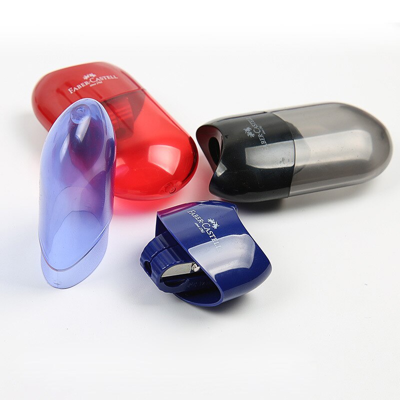 1PC Faber Castell Mini Sleeve Pencil Sharpener double hole with Container Blacklead multifunctional school supplies - SECURE DISTRIBUTORS
