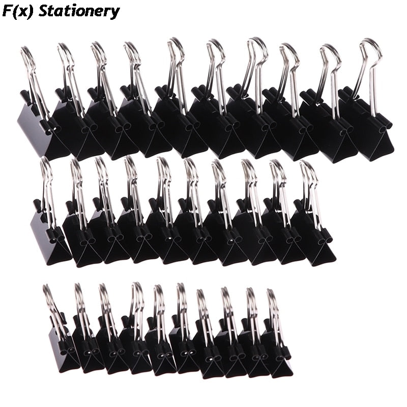 10pcs/lot Black Metal Binder Clips 19mm/ 25mm/ 32mm Notes Letter Paper Clip Office Supplies Binding Securing Clips - SECURE DISTRIBUTORS