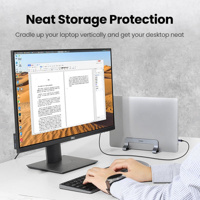 UGREEN Vertical Laptop Stand Holder For MacBook Air Pro Aluminum Foldable Notebook Stand Laptop Support MacBook Pro Tablet Stand - SECURE DISTRIBUTORS