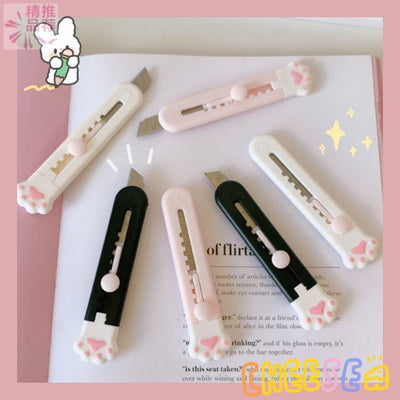 Kawaii Mini Pocket Cat Paw Art Utility Knife Express Box Knife Paper Cutter Craft Wrapping Refillable Blade Stationery Big sale - SECURE DISTRIBUTORS