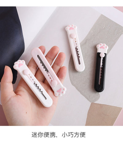Kawaii Mini Pocket Cat Paw Art Utility Knife Express Box Knife Paper Cutter Craft Wrapping Refillable Blade Stationery Big sale - SECURE DISTRIBUTORS
