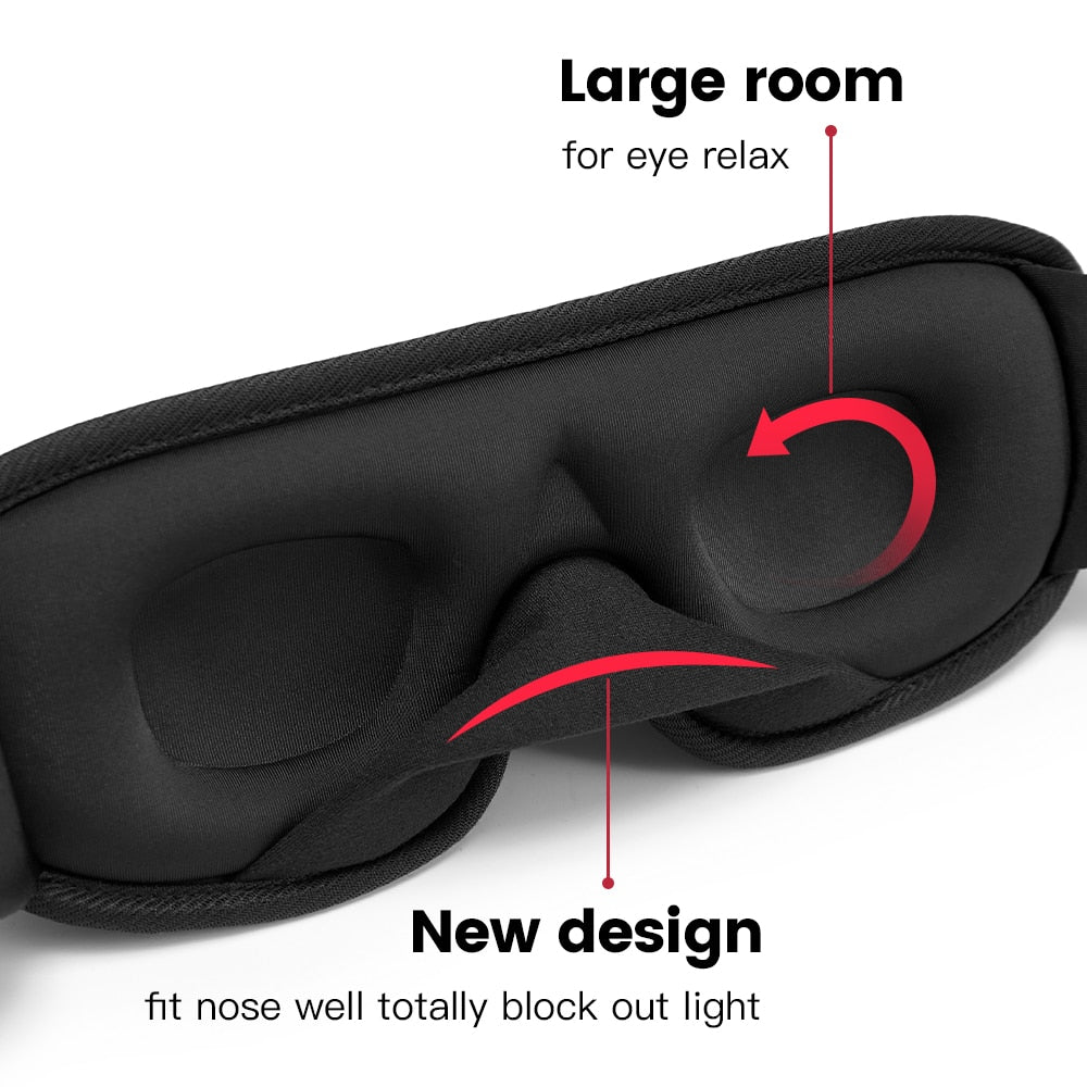 3D Sleeping Mask Block Out Light Soft Padded Sleep Mask For Eyes Slaapmasker Eye Shade Blindfold Sleeping Aid Face Mask Eyepatch - SECURE DISTRIBUTORS