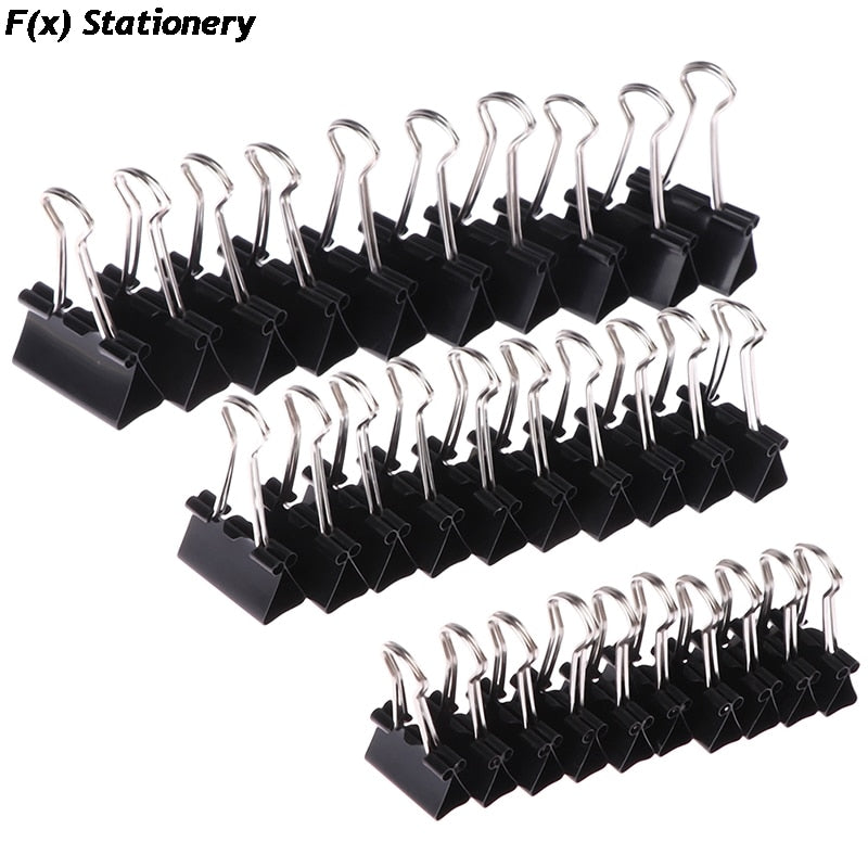 10pcs/lot Black Metal Binder Clips 19mm/ 25mm/ 32mm Notes Letter Paper Clip Office Supplies Binding Securing Clips - SECURE DISTRIBUTORS