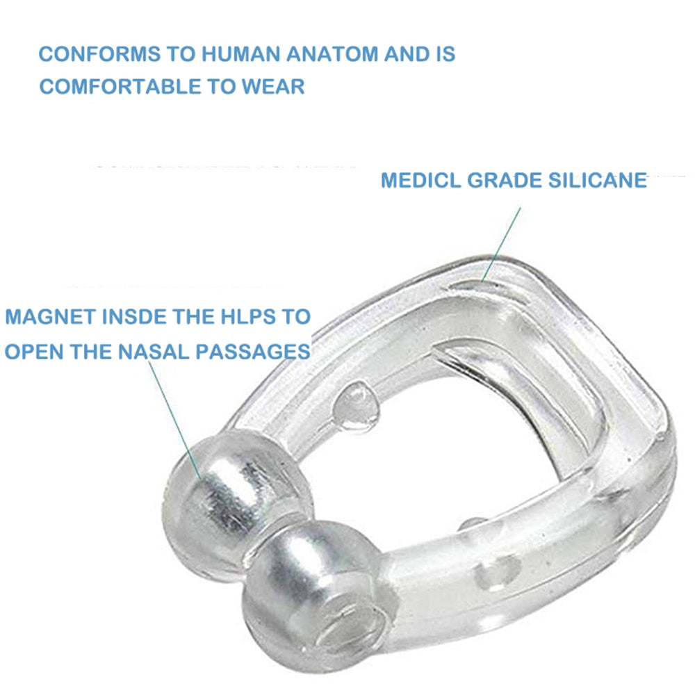 Silicone Magnetic Anti Snore Stop Snoring Nose Clip Sleep Tray Sleeping Aid Apnea Guard Night Device with Case Anti Ronco 1/4PCS - SECURE DISTRIBUTORS