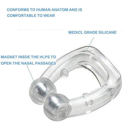 Silicone Magnetic Anti Snore Stop Snoring Nose Clip Sleep Tray Sleeping Aid Apnea Guard Night Device with Case Anti Ronco 1/4PCS - SECURE DISTRIBUTORS
