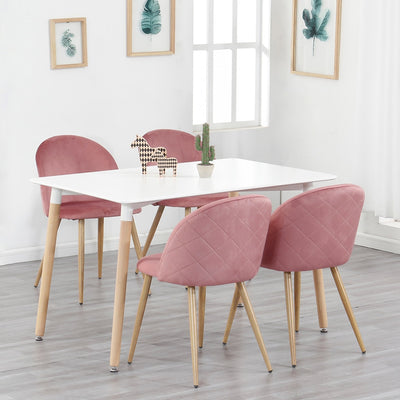 A Set Of 4 Dining Chairs With Soft Velvet And Metal Feet Suitable for Kitchen Dining Room Living Room Lounge(Pink/Green/Blue)) - SECURE DISTRIBUTORS