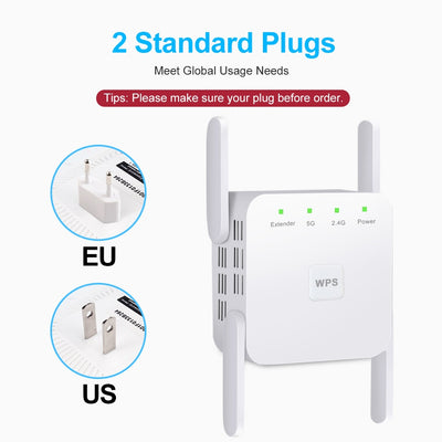 5G WiFi Repeater Wifi Amplifier Signal Wifi Extender Network Wi fi Booster 1200Mbps 5 Ghz Long Range Wireless Wi-fi Repeater - SECURE DISTRIBUTORS