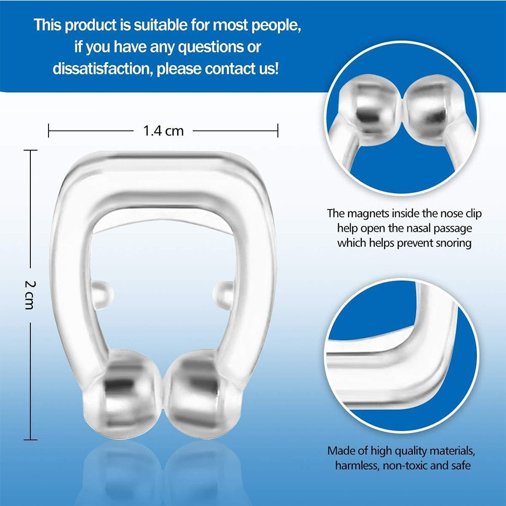 Silicone Magnetic Anti Snore Stop Snoring Nose Clip Sleep Tray Sleeping Aid Apnea Guard Night Device with Case Anti Ronco 1/4PCS - SECURE DISTRIBUTORS