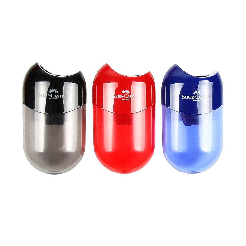 1PC Faber Castell Mini Sleeve Pencil Sharpener double hole with Container Blacklead multifunctional school supplies - SECURE DISTRIBUTORS