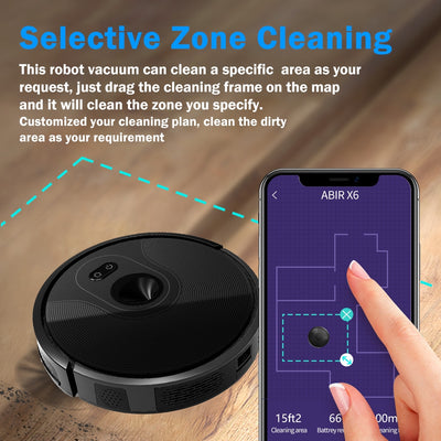 ABIR X6 Robot Vacuum Cleaner, Visual Navigation,APP Virtual Barrier,6000PA Suction,Smart Home Mop,Floor Carpet Washing Appliance - SECURE DISTRIBUTORS