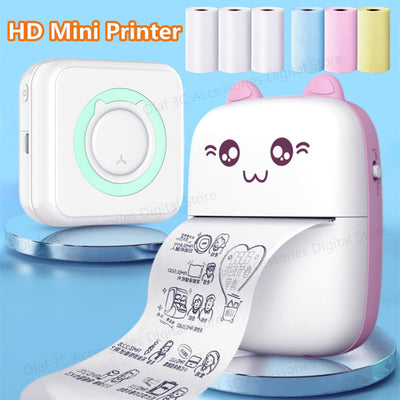 Meow Mini Label Printer Thermal Portable Printers Stickers Paper Inkless Wireless Impresora Portátil 200dpi Android IOS 57mm - SECURE DISTRIBUTORS