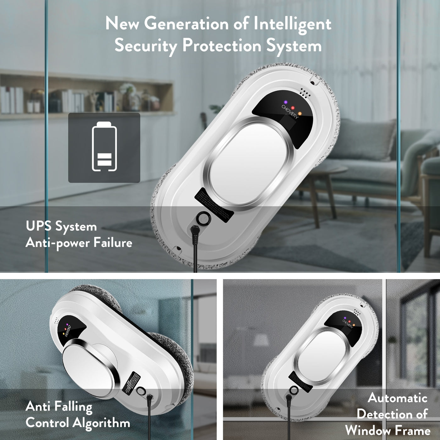 CHOVERY Robot vacuum cleaner window cleaning robot window cleaner electric glass limpiacristales remote control - SECURE DISTRIBUTORS