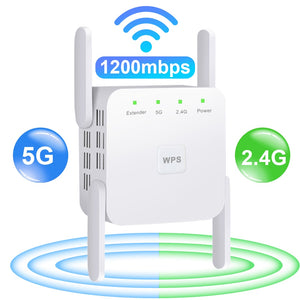 5G WiFi Repeater Wifi Amplifier Signal Wifi Extender Network Wi fi Booster 1200Mbps 5 Ghz Long Range Wireless Wi-fi Repeater - SECURE DISTRIBUTORS