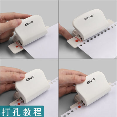 KW-trio 6-Hole Paper Punch Handheld Metal Hole Puncher Capacity 6mm for A4 A5 B5 for Notebook Scrapbook Diary Binding 99H9 - SECURE DISTRIBUTORS