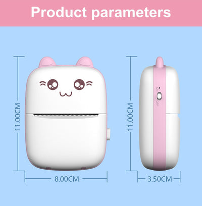 Meow Mini Label Printer Thermal Portable Printers Stickers Paper Inkless Wireless Impresora Portátil 200dpi Android IOS 57mm - SECURE DISTRIBUTORS