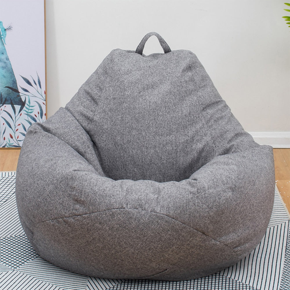 Large Small Lazy Sofas Cover Chairs Without Filler Linen Cloth Lounger Seat Bean Bag Pouf Puff Couch Tatami Living Room - SECURE DISTRIBUTORS