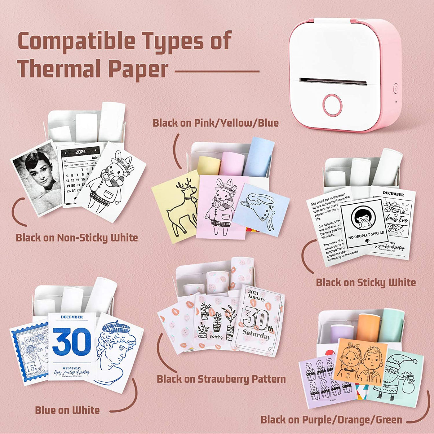 Phomemo 3 Rolls Self-adhesive Transparent Sticker Thermal Paper for T02 M02X Label Sticky DIY Photo Texts Study Notes Printing - SECURE DISTRIBUTORS