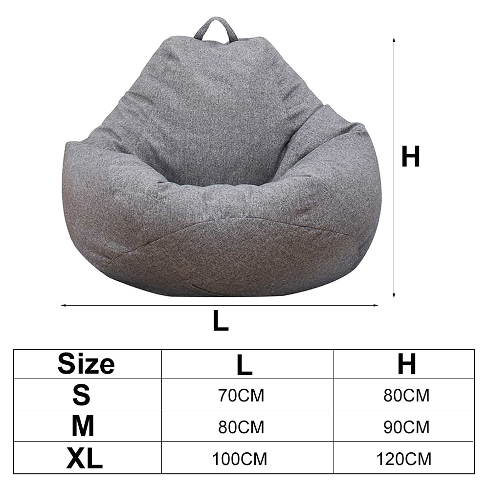 Large Small Lazy Sofas Cover Chairs Without Filler Linen Cloth Lounger Seat Bean Bag Pouf Puff Couch Tatami Living Room - SECURE DISTRIBUTORS