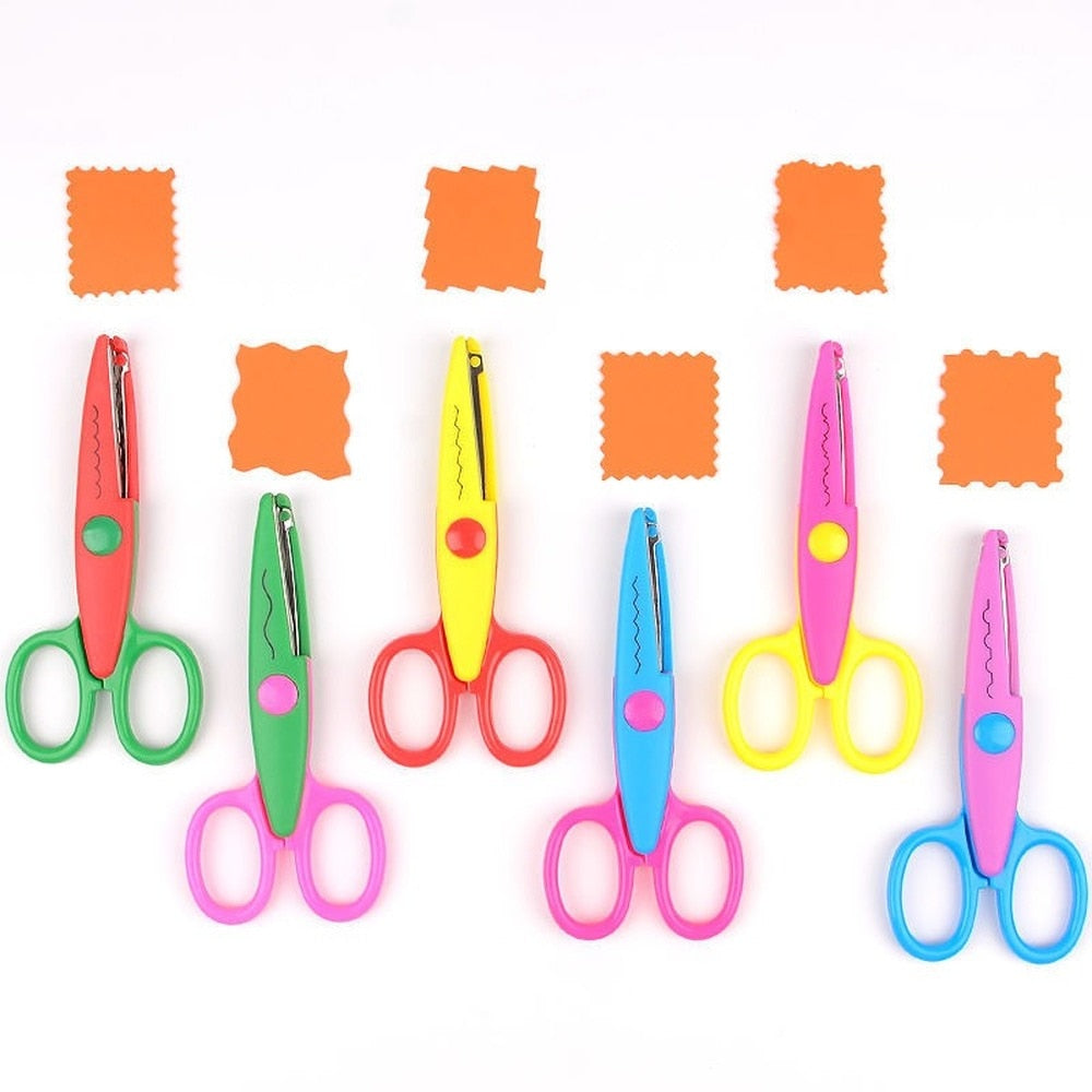 Mr.paper 6 Styles Minimalistic Lace Scissors Wavy Pattern Small Round Head Children Special Student Art Tool Stationery Scissor - SECURE DISTRIBUTORS
