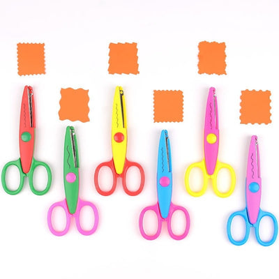 Mr.paper 6 Styles Minimalistic Lace Scissors Wavy Pattern Small Round Head Children Special Student Art Tool Stationery Scissor - SECURE DISTRIBUTORS