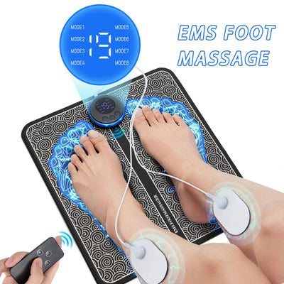 Electric EMS Foot Massager Pad Relief Pain Relax Feet Acupoints Massage Mat Shock Muscle Stimulation Improve Blood Circulation - SECURE DISTRIBUTORS
