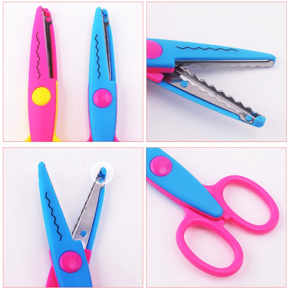 Mr.paper 6 Styles Minimalistic Lace Scissors Wavy Pattern Small Round Head Children Special Student Art Tool Stationery Scissor - SECURE DISTRIBUTORS