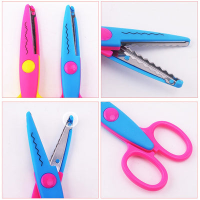 Mr.paper 6 Styles Minimalistic Lace Scissors Wavy Pattern Small Round Head Children Special Student Art Tool Stationery Scissor - SECURE DISTRIBUTORS